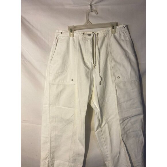 Ralph Lauren Petite Jeans White Cargo Capri Cropped New Womens 12P 12 petite - Picture 1 of 3